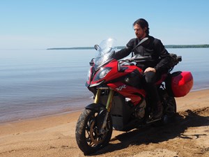 2017 BMW S 1000 XR Review on Algoma Loop beach shore of lake superior